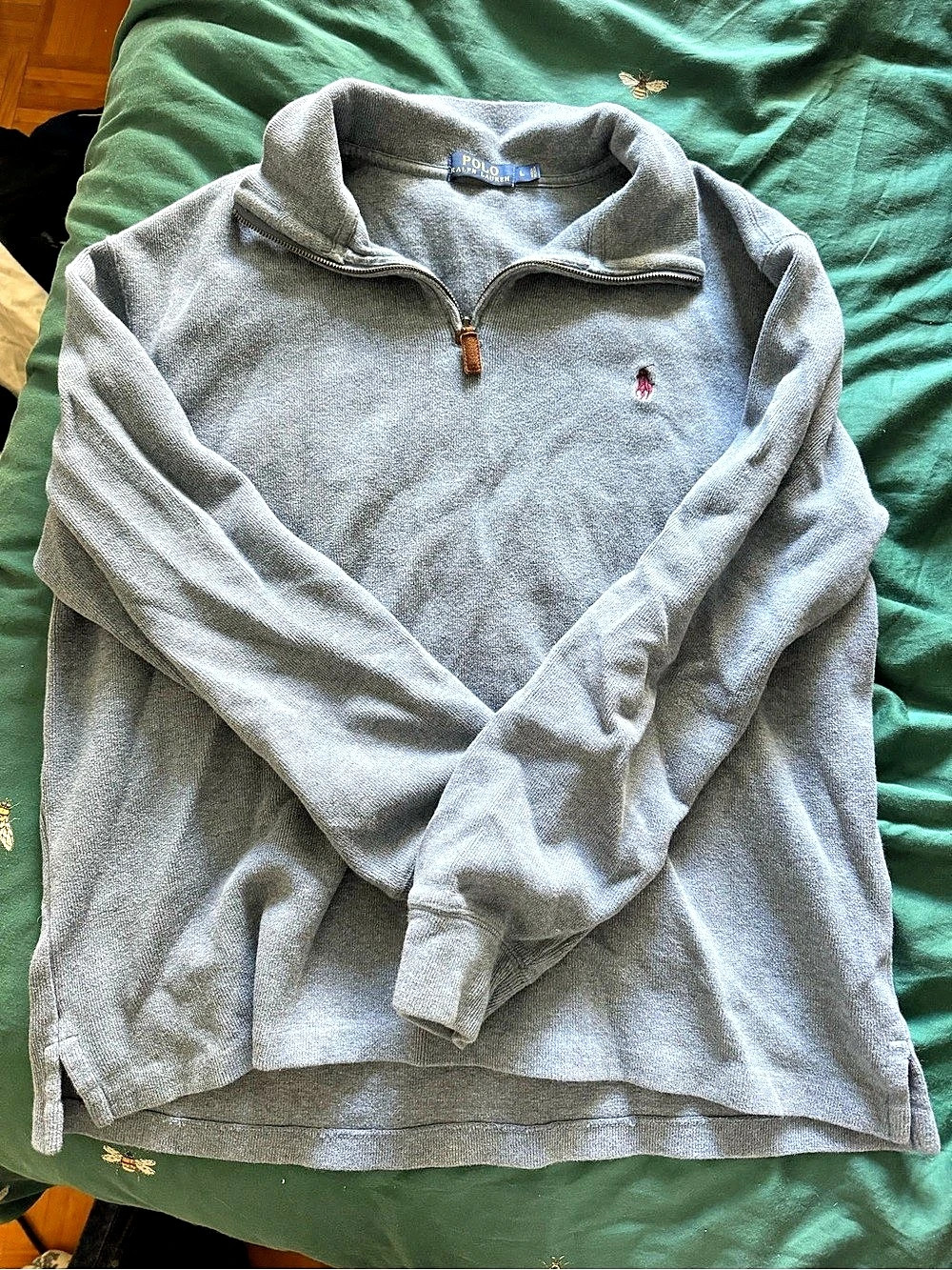 Polo Ralph Lauren Cotton Quarter-Zip Pullover Gray